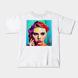 Portrait of Scarlett  Johansson Kids T-Shirt